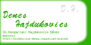 denes hajdukovics business card